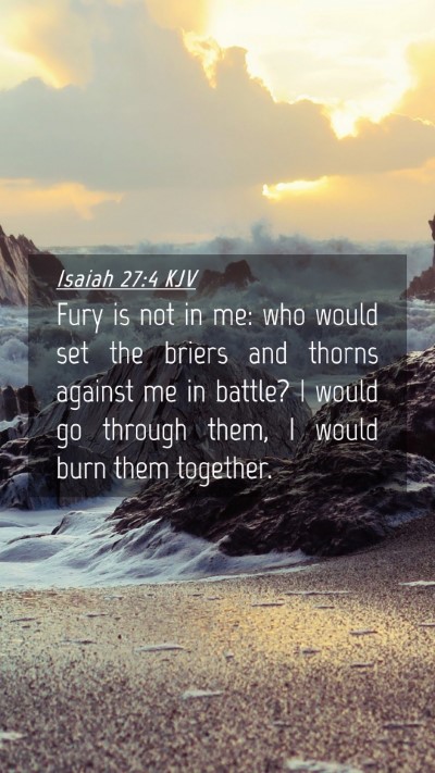 Picture 04 - Isaiah 27:4 KJV Mobile Phone Wallpaper - Fury is not in me: who would set the briers and - Mobile Bible Verse Wallpaper