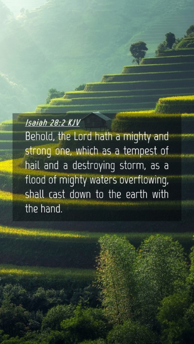 Picture 04 - Isaiah 28:2 KJV Mobile Phone Wallpaper - Behold, the Lord hath a mighty and strong one, - Mobile Bible Verse Wallpaper