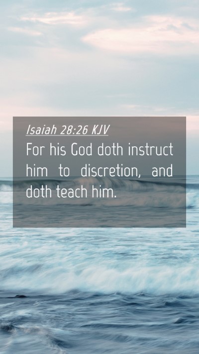 Picture 04 - Isaiah 28:26 KJV Mobile Phone Wallpaper - For his God doth instruct him to discretion, and - Mobile Bible Verse Wallpaper