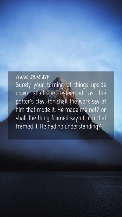 Picture 04 - Isaiah 29:16 KJV Mobile Phone Wallpaper - Surely your turning of things upside down shall - Mobile Bible Verse Wallpaper