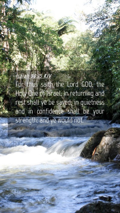 Picture 04 - Isaiah 30:15 KJV Mobile Phone Wallpaper - For thus saith the Lord GOD, the Holy One of - Mobile Bible Verse Wallpaper