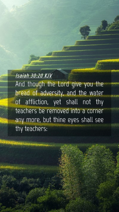 Picture 04 - Isaiah 30:20 KJV Mobile Phone Wallpaper - And though the Lord give you the bread of - Mobile Bible Verse Wallpaper