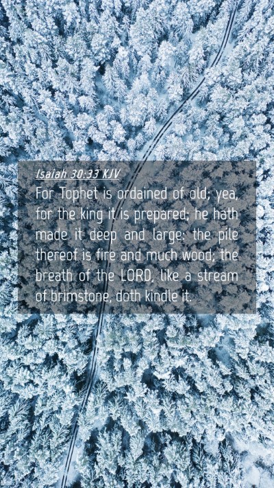 Picture 04 - Isaiah 30:33 KJV Mobile Phone Wallpaper - For Tophet is ordained of old; yea, for the king - Mobile Bible Verse Wallpaper