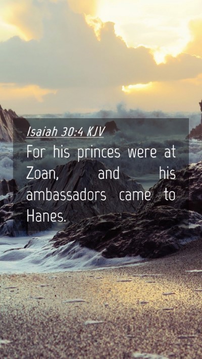 Picture 04 - Isaiah 30:4 KJV Mobile Phone Wallpaper - For his princes were at Zoan, and his ambassadors - Mobile Bible Verse Wallpaper
