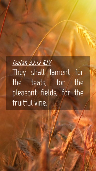 Picture 04 - Isaiah 32:12 KJV Mobile Phone Wallpaper - They shall lament for the teats, for the pleasant - Mobile Bible Verse Wallpaper