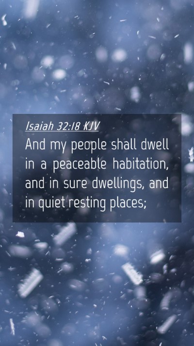 Picture 04 - Isaiah 32:18 KJV Mobile Phone Wallpaper - And my people shall dwell in a peaceable - Mobile Bible Verse Wallpaper