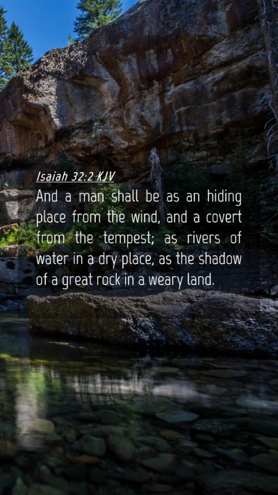 Picture 04 - Isaiah 32:2 KJV Mobile Phone Wallpaper - And a man shall be as an hiding place from the - Mobile Bible Verse Wallpaper