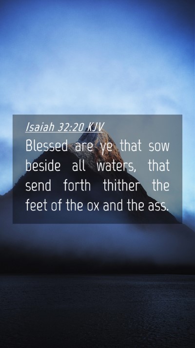 Picture 04 - Isaiah 32:20 KJV Mobile Phone Wallpaper - Blessed are ye that sow beside all waters, that - Mobile Bible Verse Wallpaper