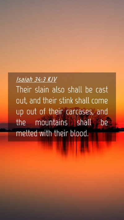 Picture 04 - Isaiah 34:3 KJV Mobile Phone Wallpaper - Their slain also shall be cast out, and their - Mobile Bible Verse Wallpaper