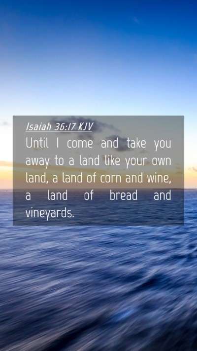 Picture 04 - Isaiah 36:17 KJV Mobile Phone Wallpaper - Until I come and take you away to a land like - Mobile Bible Verse Wallpaper