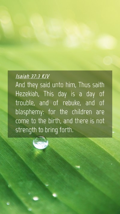 Picture 04 - Isaiah 37:3 KJV Mobile Phone Wallpaper - And they said unto him, Thus saith Hezekiah, This - Mobile Bible Verse Wallpaper