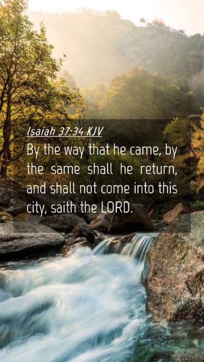 Picture 04 - Isaiah 37:34 KJV Mobile Phone Wallpaper - By the way that he came, by the same shall he - Mobile Bible Verse Wallpaper