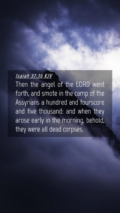 Picture 04 - Isaiah 37:36 KJV Mobile Phone Wallpaper - Then the angel of the LORD went forth, and smote - Mobile Bible Verse Wallpaper