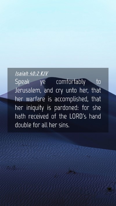 Picture 04 - Isaiah 40:2 KJV Mobile Phone Wallpaper - Speak ye comfortably to Jerusalem, and cry unto - Mobile Bible Verse Wallpaper
