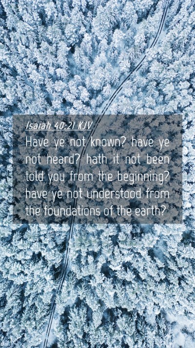 Picture 04 - Isaiah 40:21 KJV Mobile Phone Wallpaper - Have ye not known? have ye not heard? hath it not - Mobile Bible Verse Wallpaper