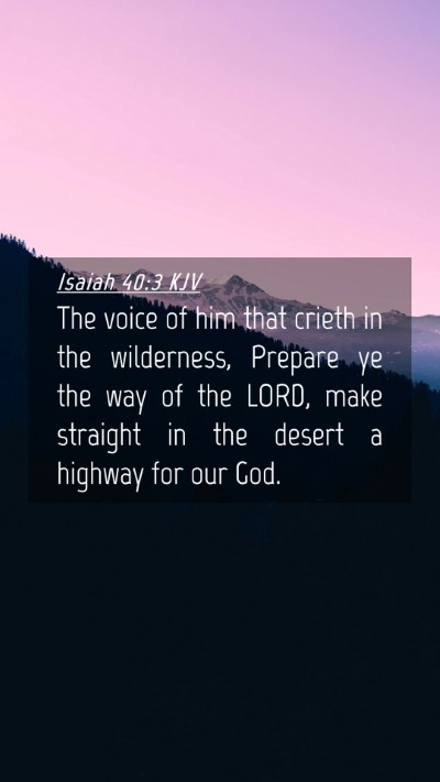 Picture 04 - Isaiah 40:3 KJV Mobile Phone Wallpaper - The voice of him that crieth in the wilderness, - Mobile Bible Verse Wallpaper