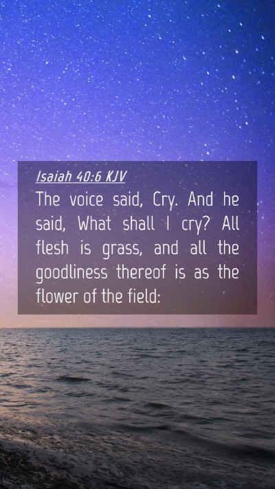 Picture 04 - Isaiah 40:6 KJV Mobile Phone Wallpaper - The voice said, Cry. And he said, What shall I - Mobile Bible Verse Wallpaper