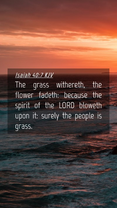 Picture 04 - Isaiah 40:7 KJV Mobile Phone Wallpaper - The grass withereth, the flower fadeth: because - Mobile Bible Verse Wallpaper