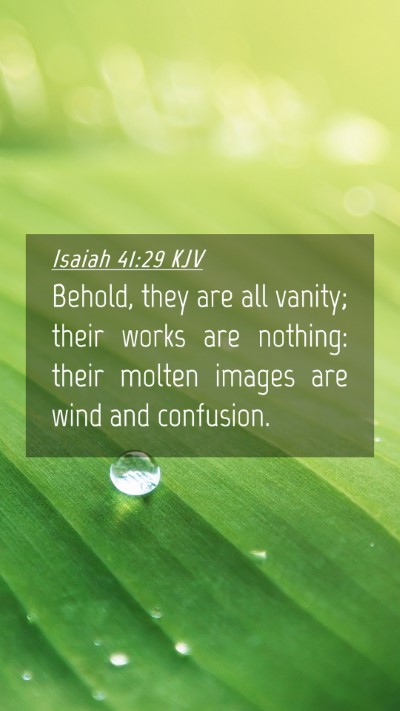 Picture 04 - Isaiah 41:29 KJV Mobile Phone Wallpaper - Behold, they are all vanity; their works are - Mobile Bible Verse Wallpaper
