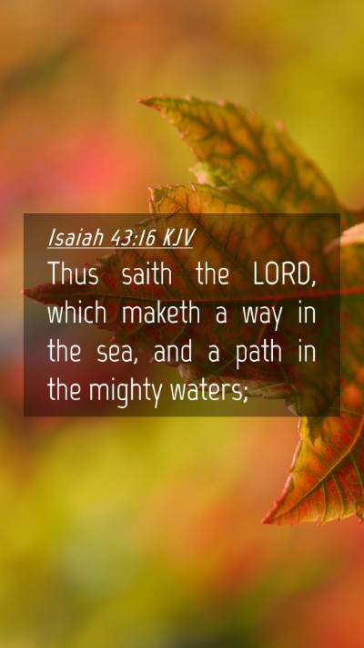 Picture 04 - Isaiah 43:16 KJV Mobile Phone Wallpaper - Thus saith the LORD, which maketh a way in the - Mobile Bible Verse Wallpaper