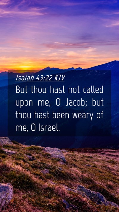 Picture 04 - Isaiah 43:22 KJV Mobile Phone Wallpaper - But thou hast not called upon me, O Jacob; but - Mobile Bible Verse Wallpaper