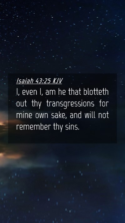 Picture 04 - Isaiah 43:25 KJV Mobile Phone Wallpaper - I, even I, am he that blotteth out thy - Mobile Bible Verse Wallpaper