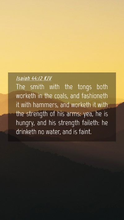 Picture 04 - Isaiah 44:12 KJV Mobile Phone Wallpaper - The smith with the tongs both worketh in the - Mobile Bible Verse Wallpaper