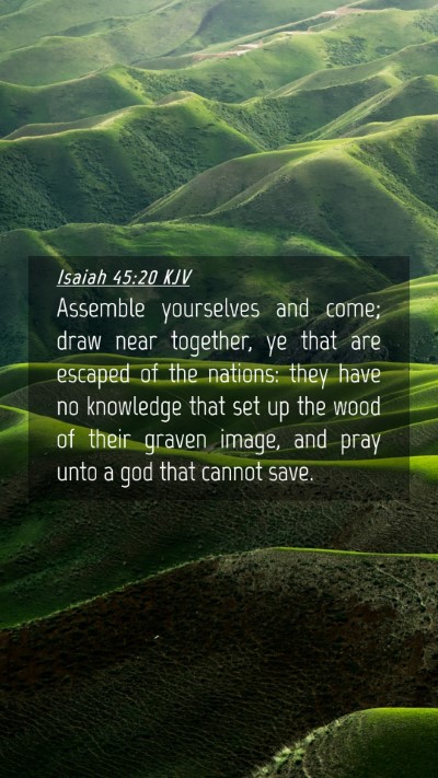 Picture 04 - Isaiah 45:20 KJV Mobile Phone Wallpaper - Assemble yourselves and come; draw near together, - Mobile Bible Verse Wallpaper