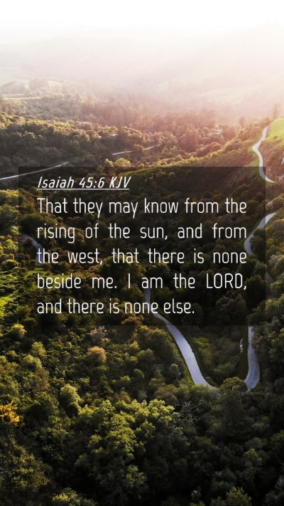 Picture 04 - Isaiah 45:6 KJV Mobile Phone Wallpaper - That they may know from the rising of the sun, - Mobile Bible Verse Wallpaper