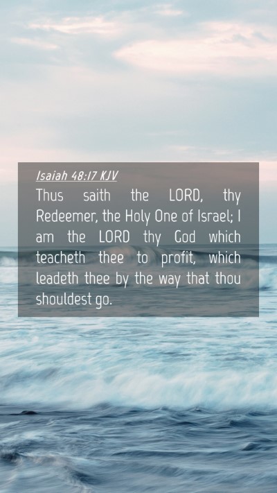 Picture 04 - Isaiah 48:17 KJV Mobile Phone Wallpaper - Thus saith the LORD, thy Redeemer, the Holy One - Mobile Bible Verse Wallpaper