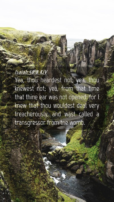 Picture 04 - Isaiah 48:8 KJV Mobile Phone Wallpaper - Yea, thou heardest not; yea, thou knewest not; - Mobile Bible Verse Wallpaper