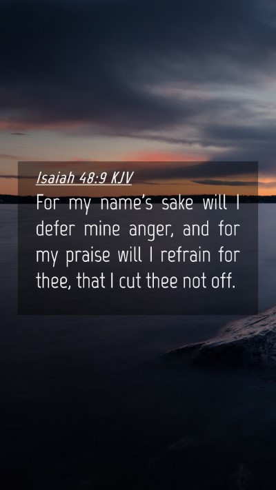 Picture 04 - Isaiah 48:9 KJV Mobile Phone Wallpaper - For my name's sake will I defer mine anger, and - Mobile Bible Verse Wallpaper