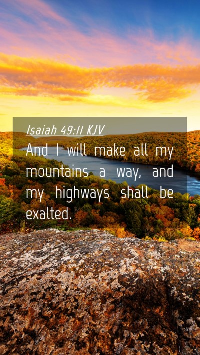 Picture 04 - Isaiah 49:11 KJV Mobile Phone Wallpaper - And I will make all my mountains a way, and my - Mobile Bible Verse Wallpaper