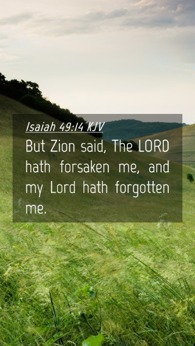 Picture 04 - Isaiah 49:14 KJV Mobile Phone Wallpaper - But Zion said, The LORD hath forsaken me, and my - Mobile Bible Verse Wallpaper