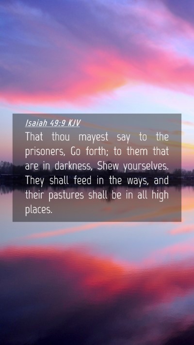 Picture 04 - Isaiah 49:9 KJV Mobile Phone Wallpaper - That thou mayest say to the prisoners, Go forth; - Mobile Bible Verse Wallpaper