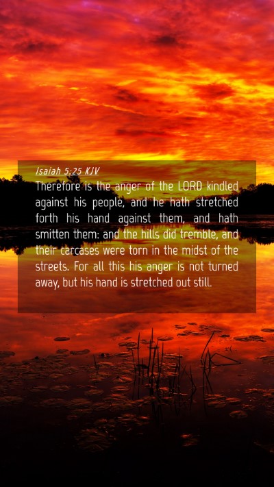 Picture 04 - Isaiah 5:25 KJV Mobile Phone Wallpaper - Therefore is the anger of the LORD kindled - Mobile Bible Verse Wallpaper