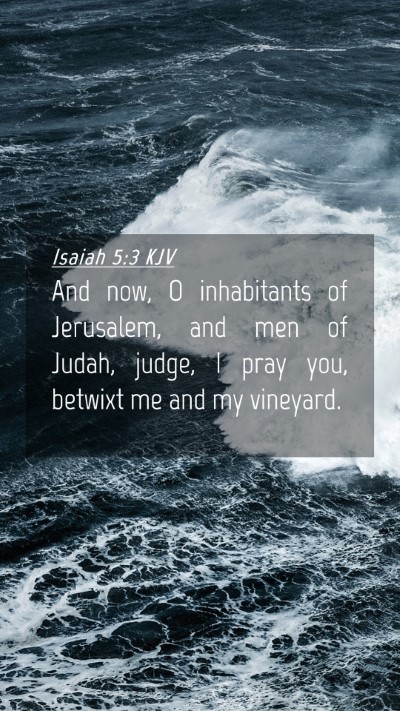 Picture 04 - Isaiah 5:3 KJV Mobile Phone Wallpaper - And now, O inhabitants of Jerusalem, and men of - Mobile Bible Verse Wallpaper