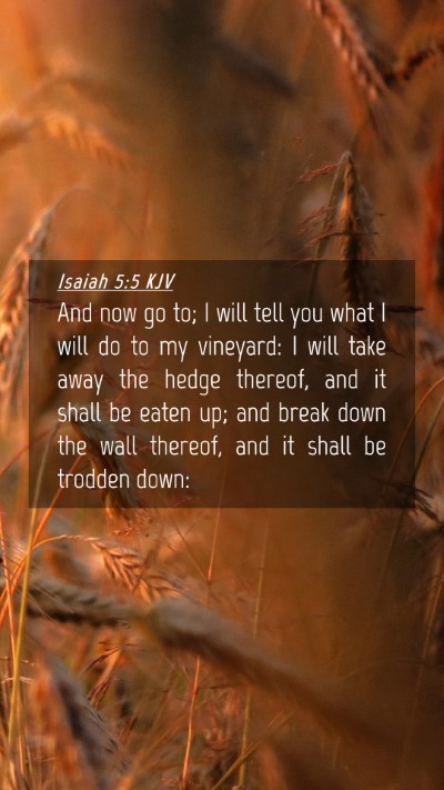 Picture 04 - Isaiah 5:5 KJV Mobile Phone Wallpaper - And now go to; I will tell you what I will do to - Mobile Bible Verse Wallpaper