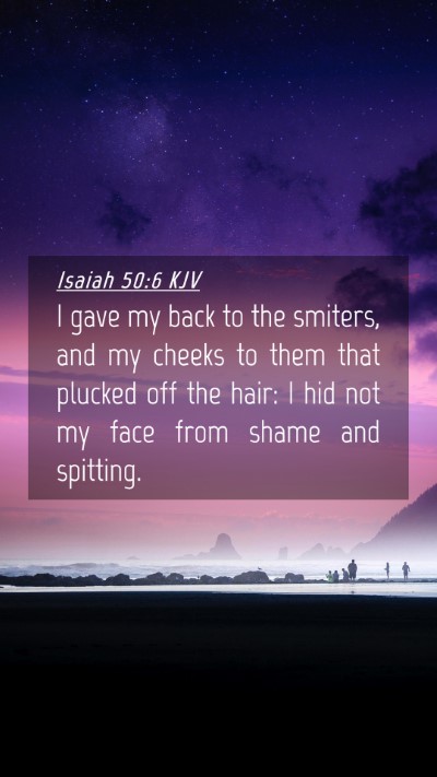 Picture 04 - Isaiah 50:6 KJV Mobile Phone Wallpaper - I gave my back to the smiters, and my cheeks to - Mobile Bible Verse Wallpaper