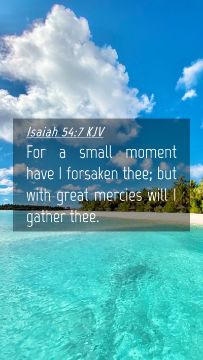 Picture 04 - Isaiah 54:7 KJV Mobile Phone Wallpaper - For a small moment have I forsaken thee; but with - Mobile Bible Verse Wallpaper