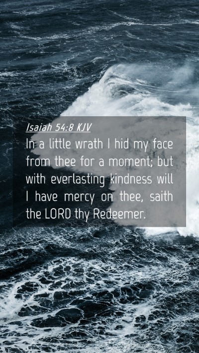 Picture 04 - Isaiah 54:8 KJV Mobile Phone Wallpaper - In a little wrath I hid my face from thee for a - Mobile Bible Verse Wallpaper