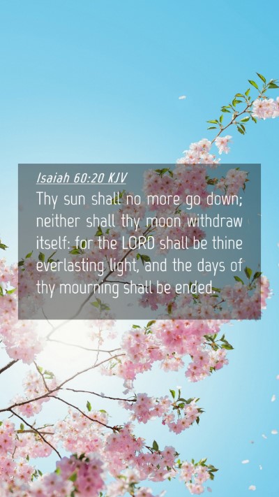 Picture 04 - Isaiah 60:20 KJV Mobile Phone Wallpaper - Thy sun shall no more go down; neither shall thy - Mobile Bible Verse Wallpaper