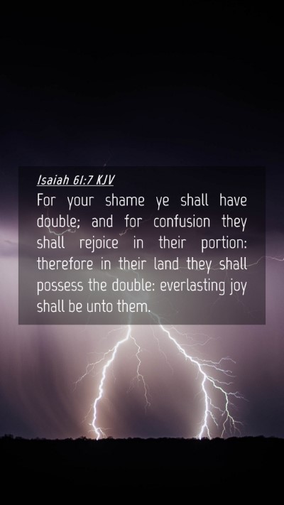 Picture 04 - Isaiah 61:7 KJV Mobile Phone Wallpaper - For your shame ye shall have double; and for - Mobile Bible Verse Wallpaper