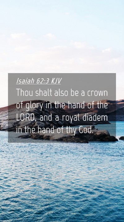 Picture 04 - Isaiah 62:3 KJV Mobile Phone Wallpaper - Thou shalt also be a crown of glory in the hand - Mobile Bible Verse Wallpaper