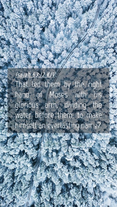 Picture 04 - Isaiah 63:12 KJV Mobile Phone Wallpaper - That led them by the right hand of Moses with his - Mobile Bible Verse Wallpaper
