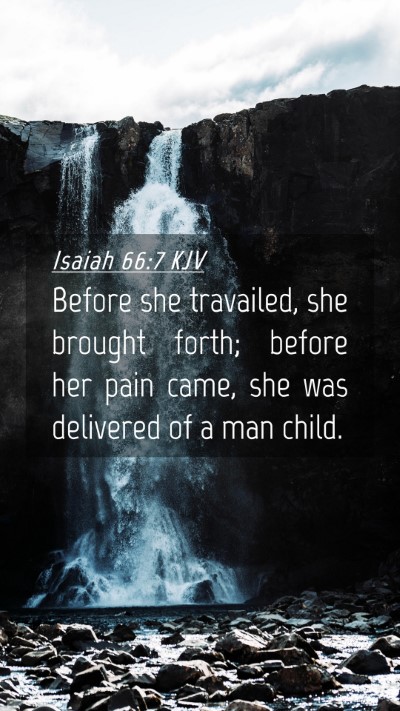 Picture 04 - Isaiah 66:7 KJV Mobile Phone Wallpaper - Before she travailed, she brought forth; before - Mobile Bible Verse Wallpaper