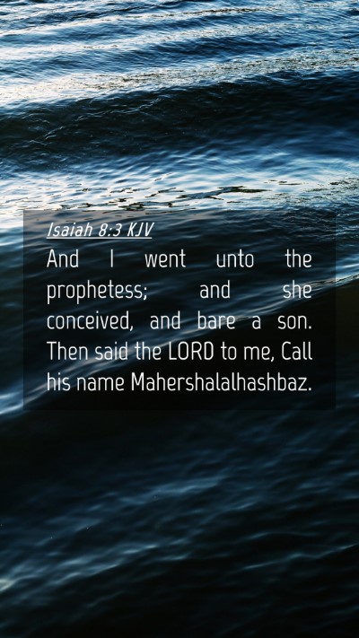 Picture 04 - Isaiah 8:3 KJV Mobile Phone Wallpaper - And I went unto the prophetess; and she - Mobile Bible Verse Wallpaper