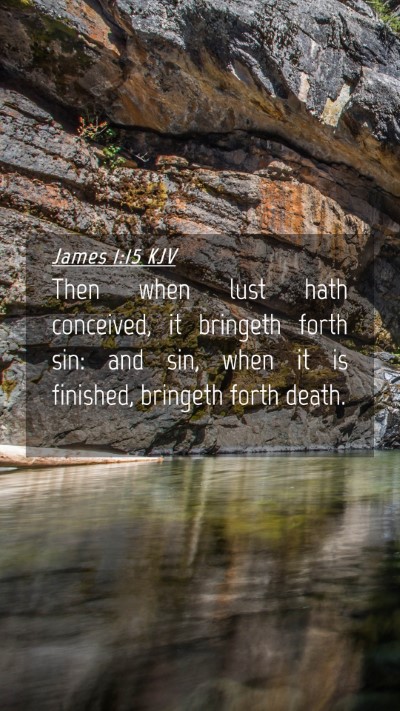 Picture 04 - James 1:15 KJV Mobile Phone Wallpaper - Then when lust hath conceived, it bringeth forth - Mobile Bible Verse Wallpaper