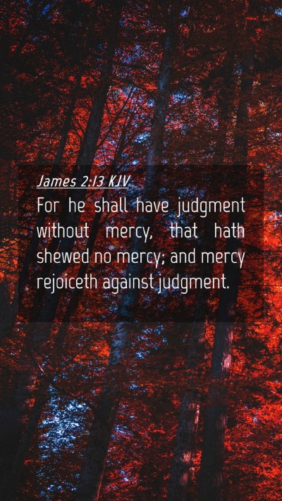 Picture 04 - James 2:13 KJV Mobile Phone Wallpaper - For he shall have judgment without mercy, that - Mobile Bible Verse Wallpaper