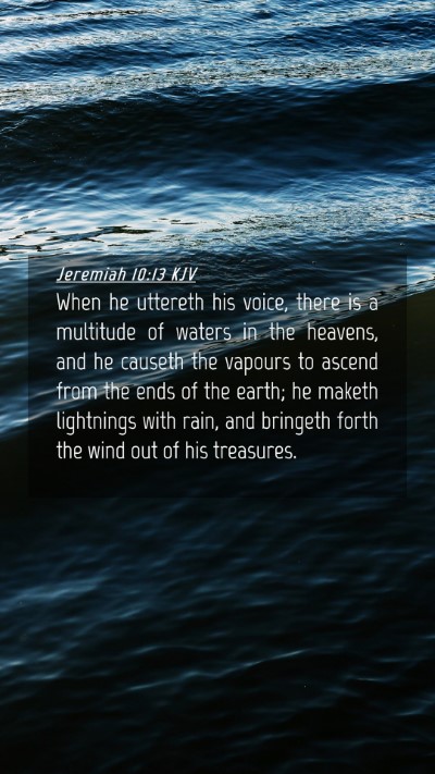 Picture 04 - Jeremiah 10:13 KJV Mobile Phone Wallpaper - When he uttereth his voice, there is a multitude - Mobile Bible Verse Wallpaper